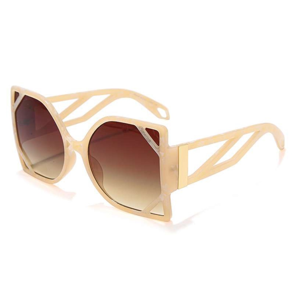 Ivory Oversized Geo Frame Sunglasses